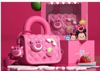Cute Character Silicone Mini Handbag-Quilted Top Handle Purse